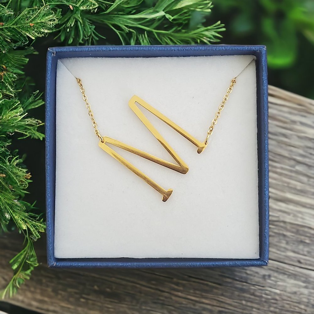 SAVVY CIE JEWELS Gold Plated Initial Necklace